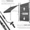 tectake® Klemluifel - Balkonluifel met handzwengel - UV-bestendig - Waterafstotend - Breedte 150 cm - Antraciet