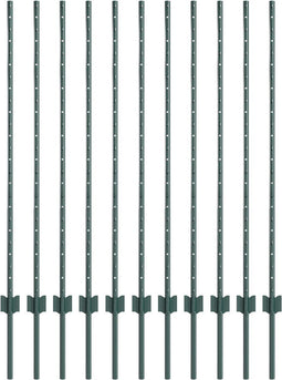 vidaXL - Hekpalen - 11 - stuks - U-vorm - Groen - 120 - cm - Staal