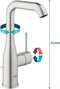 GROHE Essence New - Wastafelkraan - hoge draaibare uitloop - met trekwaste - RVS