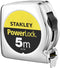 Stanley Rolbandmaat Powerlock 5m - 19mm - Verchroomde ABS behuizing - Geel