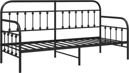 vidaXL - Ligbed - Frame - Zwart - 75x190 - cm - Staal