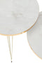 J-Line bijzettafel - metaal - wit/goud - set van 3