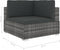 vidaXL - Hoekbank - 1 - st - met - kussens - poly - rattan - bruin