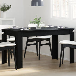 vidaXL - Eettafel - Zwart - Eiken - 140x74,5x76 - cm - Geengineerd - Hout