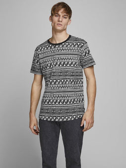 Jack & Jones JPRMARSHALL - T-shirt korte mouw - Navajo print - Wit - XL