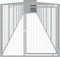 vidaXL - Hondenhok - met - ren - 110x1017x110 - cm - staal - lichtgrijs