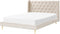 FORBACH - Tweepersoonsbed - Beige - 140 x 200 cm - Fluweel