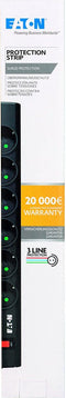 Eaton Protection Strip PS6D - Stekkerdoos 6x Schuko - Aan/uit-schakelaar LED-indicator - Zwart