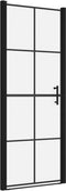vidaXL - Douchedeuren - 81x195 - cm - gehard - glas - zwart