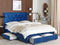 LIEVIN - Tweepersoonsbed - Marineblauw - 160 x 200 cm - Fluweel