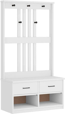 vidaXL - Halboom - SANDENS - wit - 87x40x159,5 - cm - massief - grenenhout