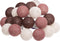 Atmosphera LED Feestverlichting katoen - Cotton Ball - 20 Ballen - Ø6cm - Aubergine/Roze/Roest