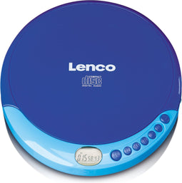 Lenco CD-011BU - Draagbare CD Speler - LCD scherm herhaal en shuffle functie - Blauw