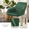 tectake® Eetkamerstoel Marilyn - Fluwelen Stoel - Ergonomisch Design met Armleuningen - Groen