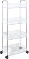 vidaXL - Opbergtrolley - 4-laags - 37x28x95 - cm - acryl - transparant