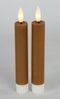 Countryfield Led dinerkaarsen - 2x st- cognac bruin -H15cm - afstandsbediening
