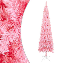 vidaXL - Kerstboom - smal - 120 - cm - roze