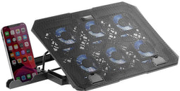 Mars Gaming MNBC23 - Cooling Base voor Laptop - Verlichting Verstelbaar - Blauw Zwart