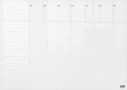 Nobo Droog Uitwisbaar Mini A3 Whiteboard - Weekplanner - 297 x 420mm - Inclusief Marker - Transparant Acryl