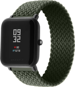 iMoshion Bandje Geschikt voor Amazfit GTS / BIP - iMoshion Gevlochten nylon bandje - Donkergroen