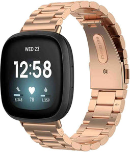 imoshion Bandje met Horlogeband inkorter - Geschikt voor Fitbit Versa 4, Fitbit Versa 3, Fitbit Sense 2, Fitbit Sense - imoshion Stalen band zonder installatiehulp - Rosé Goud
