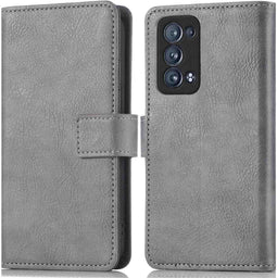 iMoshion Hoesje Geschikt voor Oppo Reno 6 Pro 5G Hoesje Met Pasjeshouder - iMoshion Luxe Bookcase - Grijs