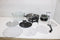 LUND Professional heteluchtoven 12 + 5L - Halogeen oven - 1400W - 9-delige accessoires set - Zwart Grijs