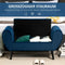 HOMCOM Opbergbank - Fluweel - Opklapbare zitting met opbergruimte - Donkerblauw 118 cm