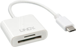 LINDY 43185 - Externe geheugenkaartlezer - USB 3.2 Gen 1 - Wit