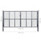 vidaXL - Gaaspoort - 400x200 - cm - gegalvaniseerd - staal - grijs