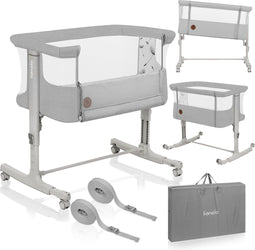 Lionelo Aurora 3-in-1 - Co-sleeper - Verstelbare Hoogte - Inclusief Matras - Beige Sand