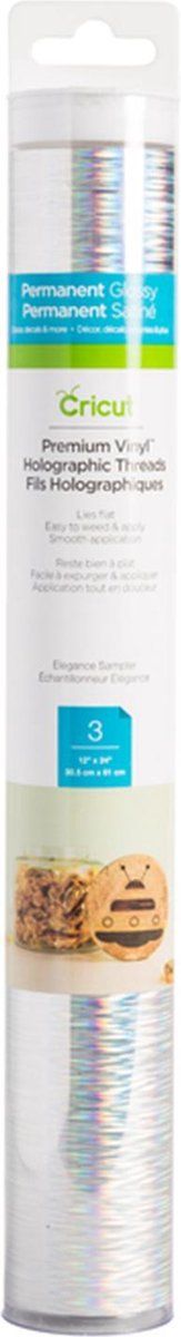 Cricut Premium Vinyl Permanent met Holografische strepen 30x60cm – Elegance (3 vellen)
