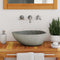 vidaXL - Wastafel - ovaal - 37-46x29-36 cm - riviersteen - antraciet