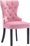vidaXL - Eetkamerstoelen - 2 - st - fluweel - roze