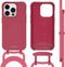 iMoshion Hoesje Geschikt voor iPhone 14 Pro Hoesje Met Koord - iMoshion Color Backcover met afneembaar koord - Donkerrood