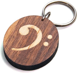 Berben Design Sleutelhanger F-Sleutel - Noten/Esdoorn - 3.5 x 3 x 0.6cm