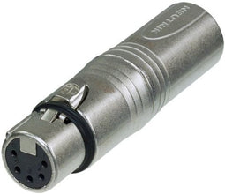 Contrik XLR/XLR (DMX) - Verloopkabel - 3-pin naar 5-pin - Zilver
