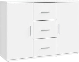 vidaXL - Dressoir - 91x29,5x65 - cm - bewerkt - hout - wit