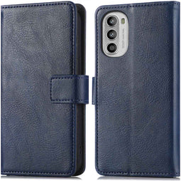 iMoshion Hoesje Geschikt voor Motorola Moto G82 / Moto G52 Hoesje Met Pasjeshouder - iMoshion Luxe Bookcase - Donkerblauw