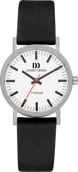 Danish Design IV14Q199 - Polshorloge - Quartz - Zwart leder - 30 mm
