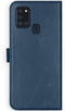 Selencia Galaxy A21s - Echt Lederen Bookcase - Ruimte voor 3 pasjes - Blauw