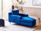 GUERET - Chaise longue - Blauw - Symmetrisch - Fluweel