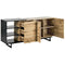 Sideboard met 2 deuren FIORA Bruin/zwart