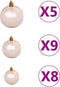 vidaXL - Kunstkerstboom - met - scharnieren - 150 - LED's - en - kerstballen - 150 - cm