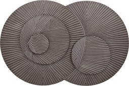 PTMD Thikra Brown Double Circles Mdf Wall Panel Carved