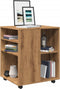 vidaXL - Rolkast - 60x53x72 - cm - bewerkt - hout - artisanaal - eikenkleurig