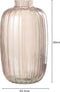 J-Line vaas Strepen - glas - roze - large - 30 cm hoog