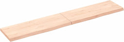 vidaXL - Wandschap - 160x30x(2-4) - cm - onbehandeld - massief - eikenhout