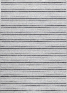Nouveau Stripes Silver/Dark Grey Vloerkleed - 200x300 - Rechthoek - Laagpolig,Structuur Tapijt - Industrieel - Antraciet, Grijs