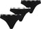 PUMA BASICS Dames 3P String - Katoen en modal - Zwart (3-pack)